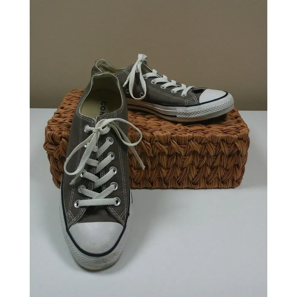 Converse Chuck Taylor All Star Low Top Gray Canvas Sneakers Mens 6.5 Womens 8.5